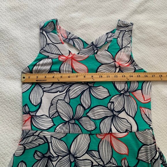 Talbots jersey knit stretchy cross back detail spring florals knee length dress - Picture 10 of 12